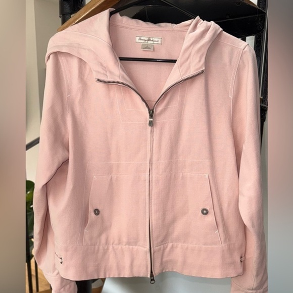 Tommy Bahama Jackets & Blazers - VINTAGE Tommy Bahama Hooded Jacket Womens S( 4-6)Silk Pink Full Zip
